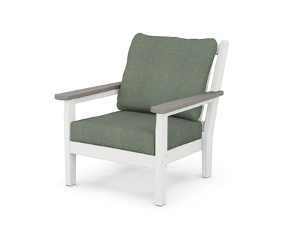 POLYWOOD® Chippendale Deep Seating Chair in White / Driftwood / Cast Sage