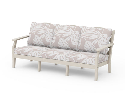 Draper James™ by  POLYWOOD® Savannah Deep Seating Sofa in Sand / Leaf Dune Burlap