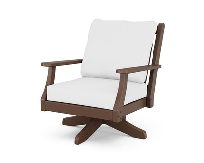 Country Living Wovendale Deep Seating Swivel Chair in Mahogany / Natural