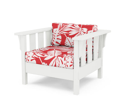 Martha Stewart by POLYWOOD® Acadia Deep Seating Chair in White / Leaf Crimson