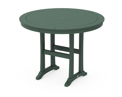 POLYWOOD® Nautical Trestle 48" Round Counter Table in Green