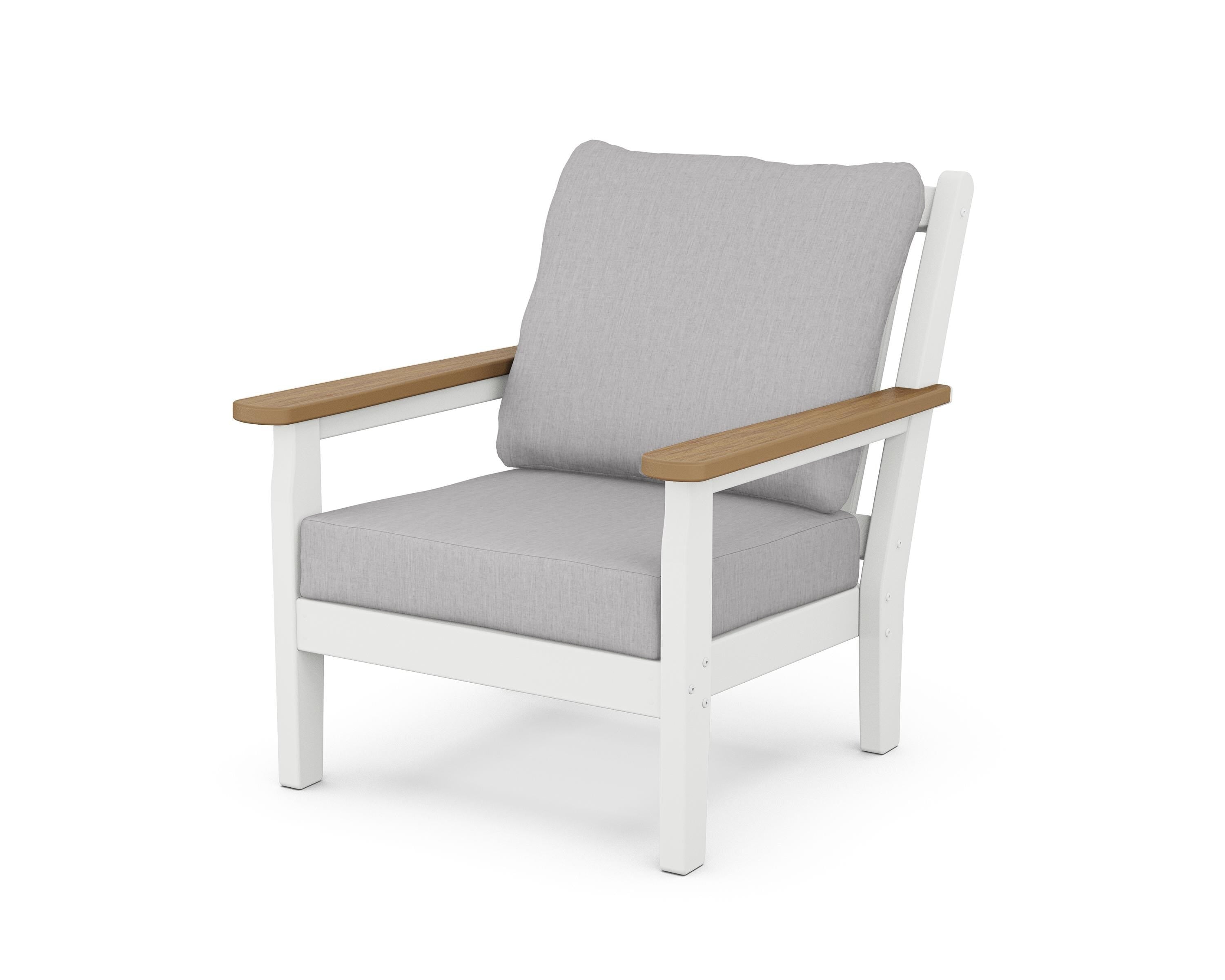 POLYWOOD® Chippendale Deep Seating Chair in White / Natural / Granite