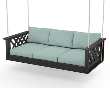 Country Living Wovendale Daybed Swing in Black / Glacier Spa