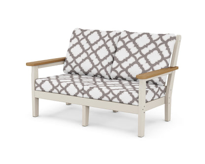 POLYWOOD® Chippendale Deep Seating Loveseat in Sand / Natural / Trellis Grey Mist