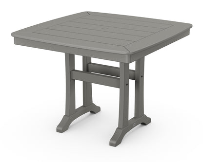 POLYWOOD® Nautical Trestle 37" Dining Table in Slate Grey