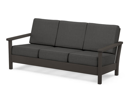 POLYWOOD® Harbour Deep Seating Sofa in Vintage Coffee / Spectrum Carbon