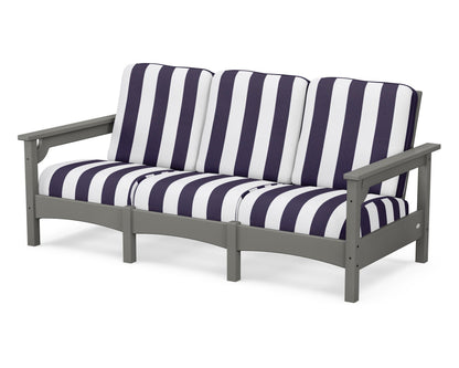 POLYWOOD® Club Sofa in Slate Grey / Cabana Stripe Navy