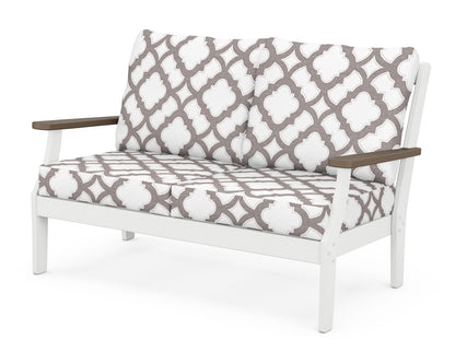 POLYWOOD® Braxton Deep Seating Loveseat in White / Kona / Trellis Grey Mist