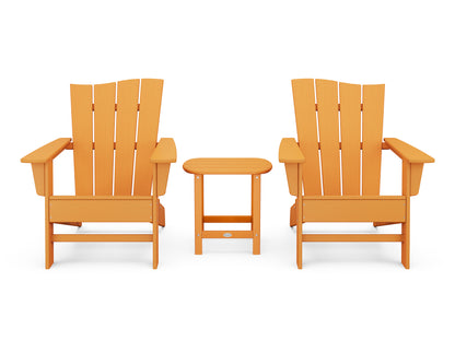 POLYWOOD® Wave 3-Piece Adirondack Chair Set in Tangerine