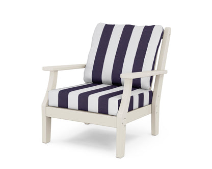 Country Living Wovendale Deep Seating Chair in Sand / Cabana Stripe Navy