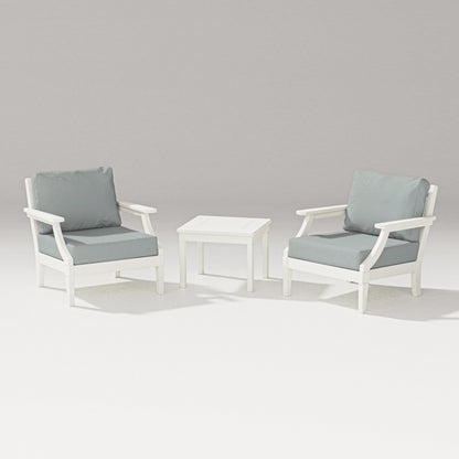 PW Designer Series Estate 3-Piece Lounge Chair Set in Vintage White / Spa