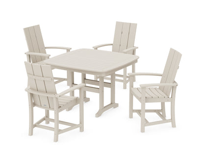 POLYWOOD® Modern Adirondack 5-Piece Dining Set with Trestle Legs in Sand