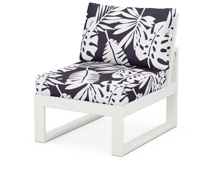 Unbranded Modular Armless Chair in Vintage White / Leaf Navy