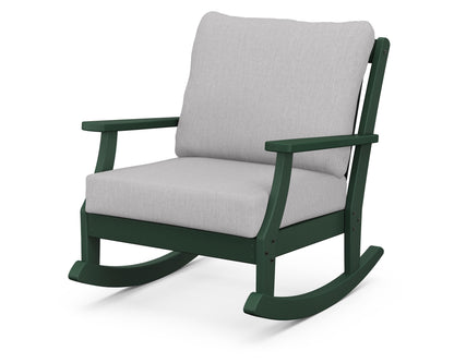 POLYWOOD® Braxton Deep Seating Rocking Chair in Green / Granite