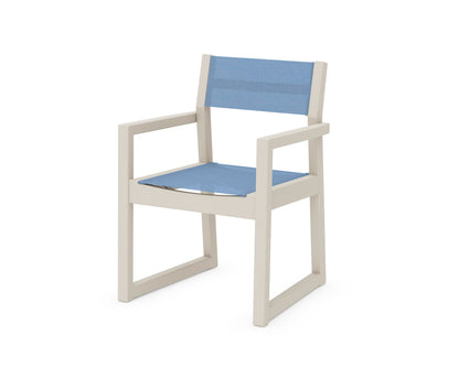 POLYWOOD® EDGE Sling Dining Arm Chair in Sand / Poolside Sling