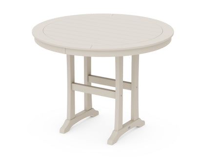 POLYWOOD® Nautical Trestle 48" Round Counter Table in Sand