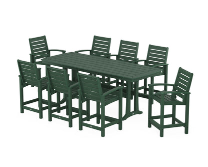 POLYWOOD® Signature 9-Piece Counter Set with Trestle Legs in Green