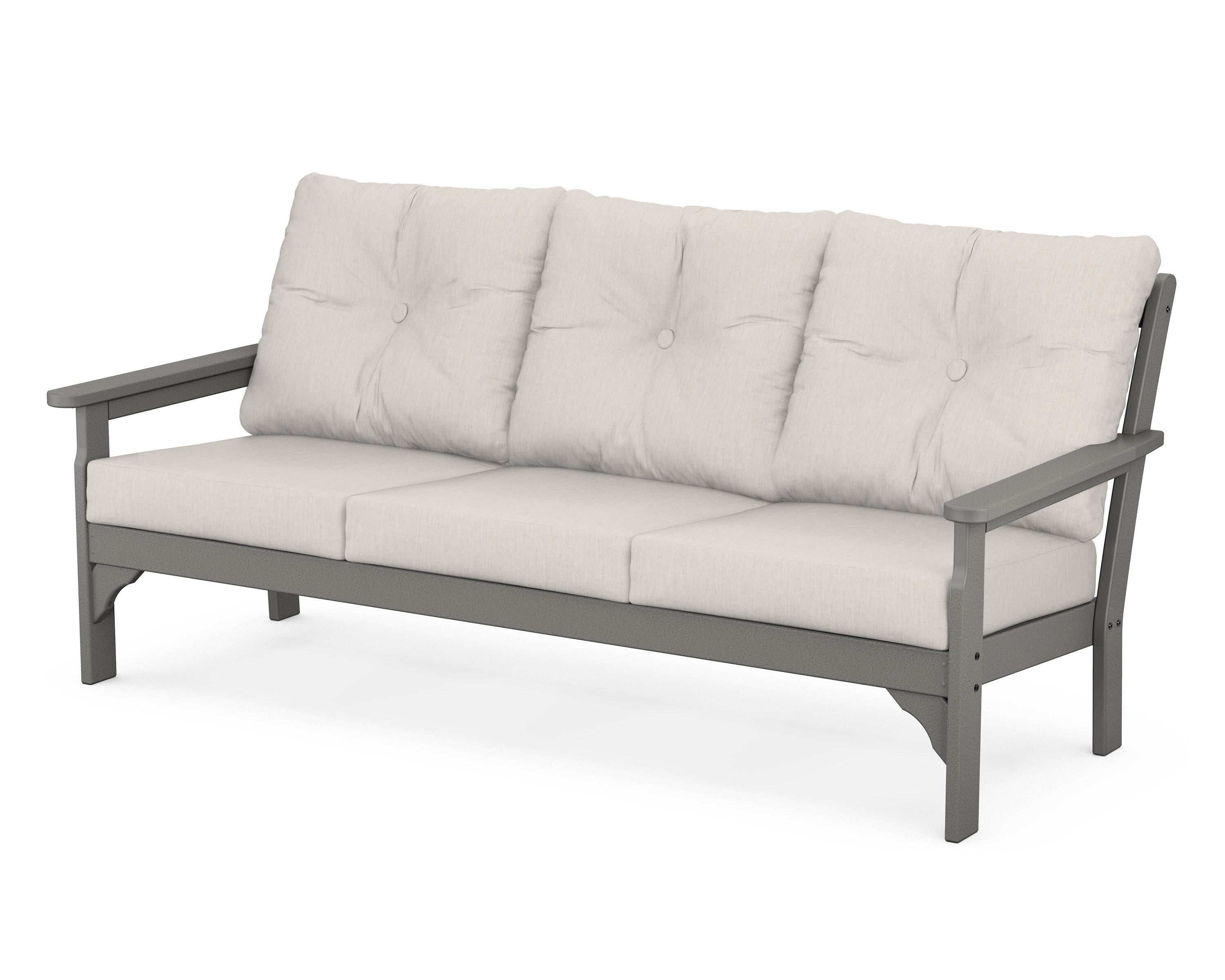 POLYWOOD® Vineyard Deep Seating Sofa in Slate Grey / Cast Ash