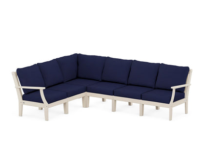 POLYWOOD® Braxton Modular 6-Piece Deep Seating Set in Sand / Navy