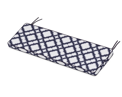 Martha Stewart by POLYWOOD® Chinoiserie Bench Seat Cushion in Trellis Navy