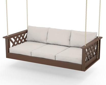 Country Living Wovendale Daybed Swing in Mahogany / Cast Ash