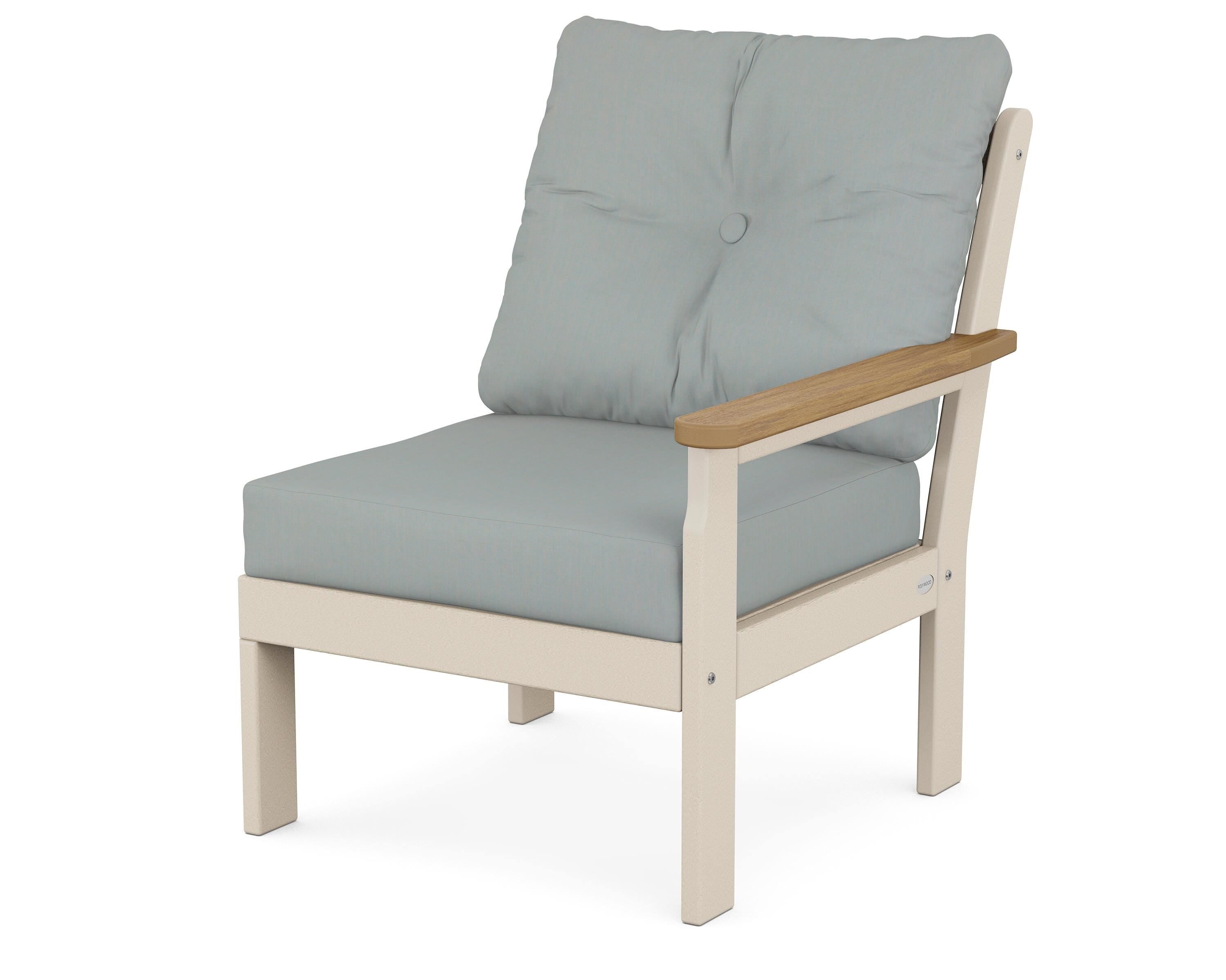 POLYWOOD® Vineyard Modular Right Arm Chair in Sand / Natural / Spa