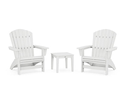 POLYWOOD® 3-Piece Nautical Grand Adirondack Set in White