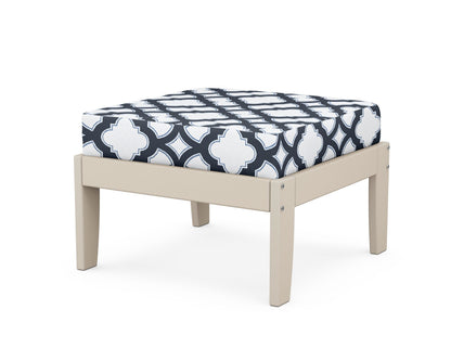 Unbranded Modular Ottoman - Classic in Sand / Trellis Marine Indigo