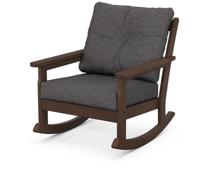 POLYWOOD® Vineyard Deep Seating Rocking Chair in Mahogany / Ash Charcoal