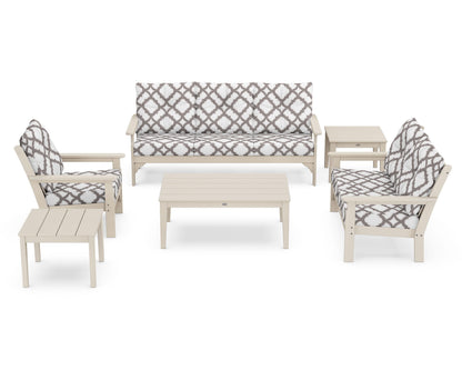 POLYWOOD® Vineyard 6-Piece Deep Seating Set in Sand / Trellis Grey Mist