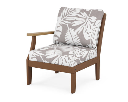 POLYWOOD® Braxton Modular Left Arm Chair in Teak / Natural / Leaf Grey Mist