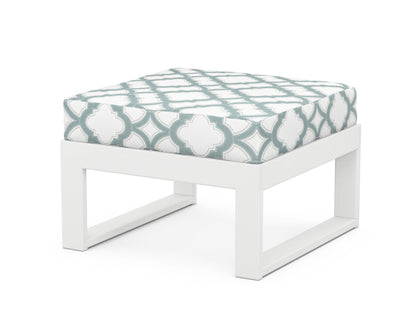 Unbranded Modular Ottoman - Modern in White / Trellis Glacier Spa