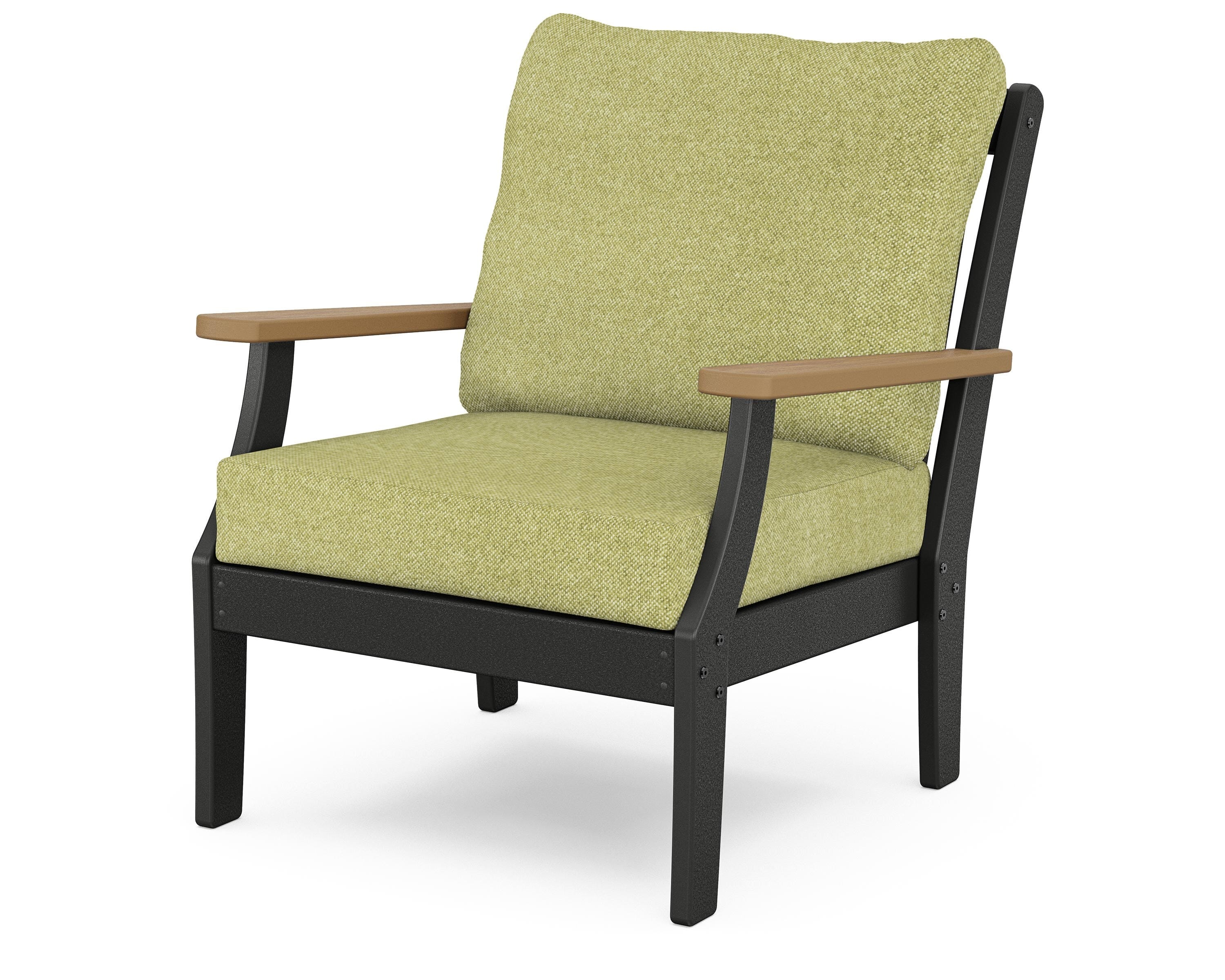 POLYWOOD® Braxton Deep Seating Chair in Black / Natural / Chartreuse Boucle