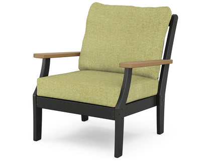 POLYWOOD® Braxton Deep Seating Chair in Black / Natural / Chartreuse Boucle