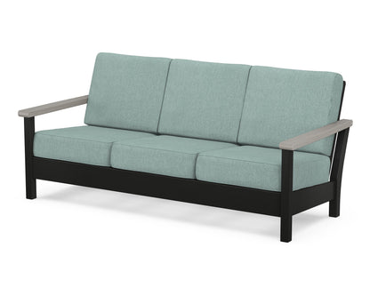 POLYWOOD® Harbour Deep Seating Sofa in Black / Driftwood / Glacier Spa