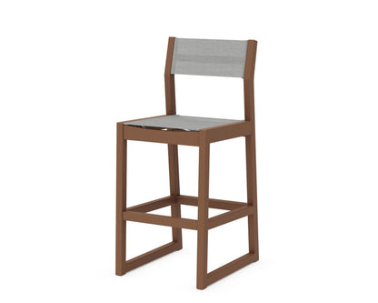 POLYWOOD® EDGE Sling Bar Side Chair in Teak / Metallic Sling