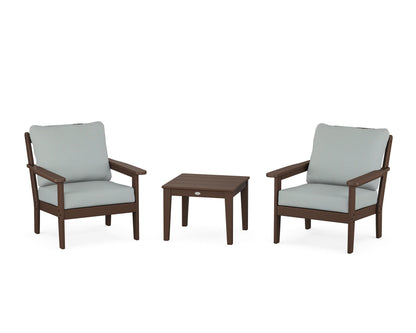 Country Living Cottage 3-Piece Deep Seating Set in Mahogany / Spa