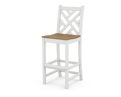 POLYWOOD® Chippendale Bar Side Chair in White / Natural