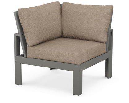 Unbranded Modular Corner Chair in Slate Grey / Spiced Burlap