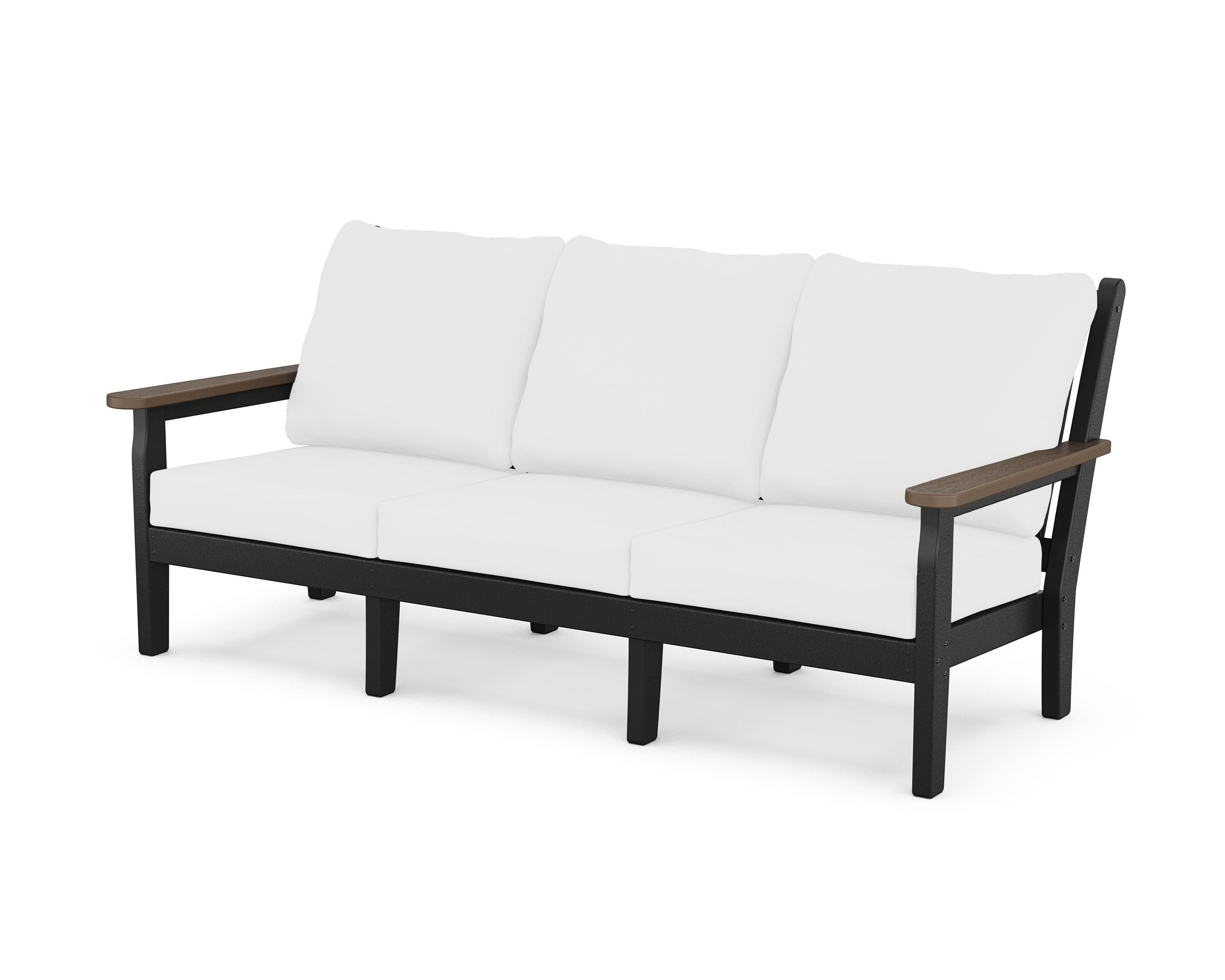 POLYWOOD® Chippendale Deep Seating Sofa in Black / Kona / Natural