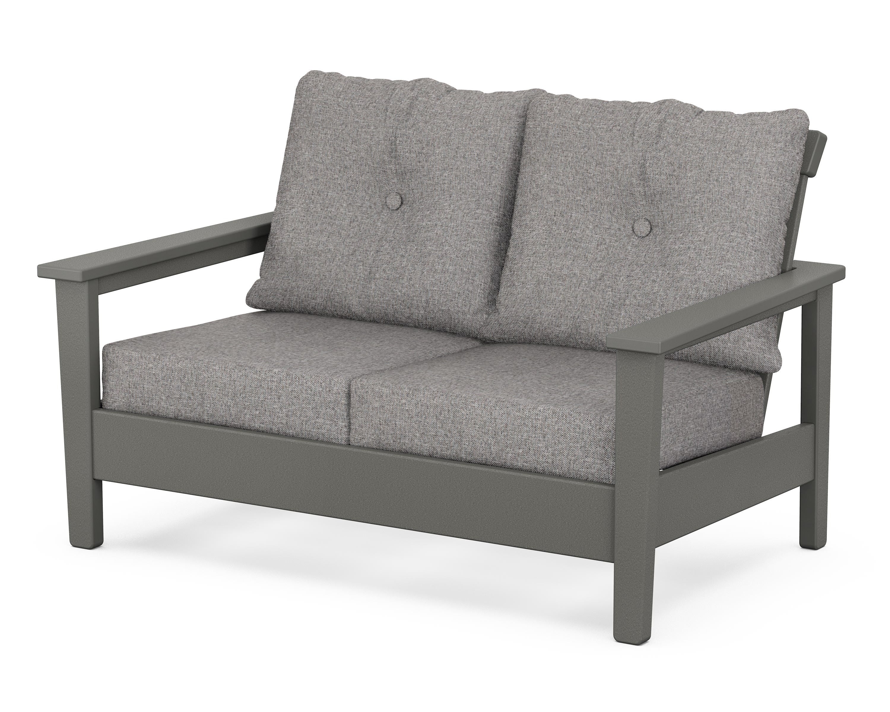 POLYWOOD® Prescott Deep Seating Loveseat in Slate Grey / Grey Mist