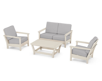 POLYWOOD® Harbour 4-Piece Deep Seating Set in Sand / Granite
