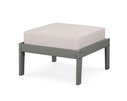 Unbranded Deep Seating Ottoman in Slate Grey / Dune Burlap
