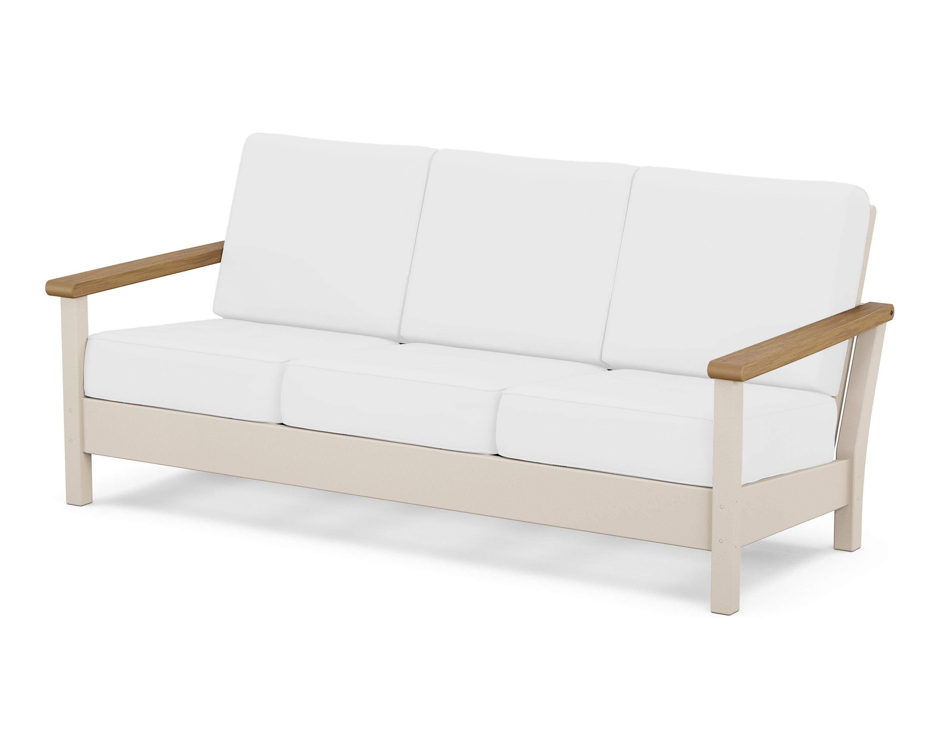 POLYWOOD® Harbour Deep Seating Sofa in Sand / Natural / Natural