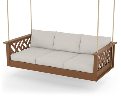 POLYWOOD® Chippendale Daybed Swing in Teak / Cast Ash