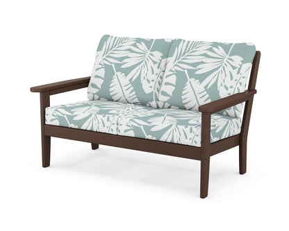 Country Living Cottage Deep Seating Loveseat in Mahogany / Leaf Glacier Spa