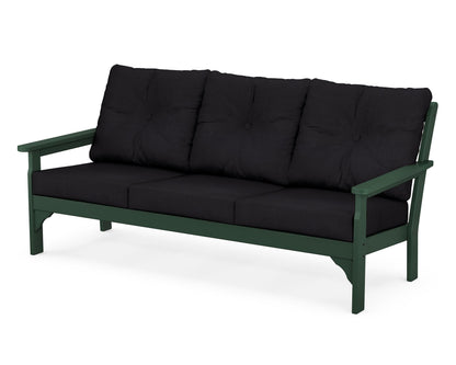 POLYWOOD® Vineyard Deep Seating Sofa in Green / Midnight Linen