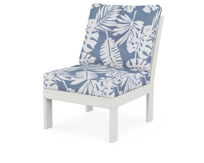POLYWOOD® Vineyard Modular Armless Chair in Vintage White / Leaf Sky Blue