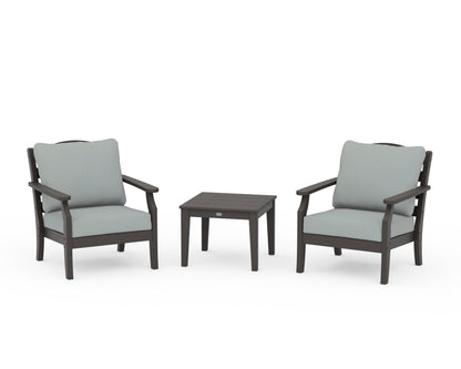 Draper James™ by  POLYWOOD® Savannah 3-Piece Deep Seating Set in Vintage Coffee / Spa