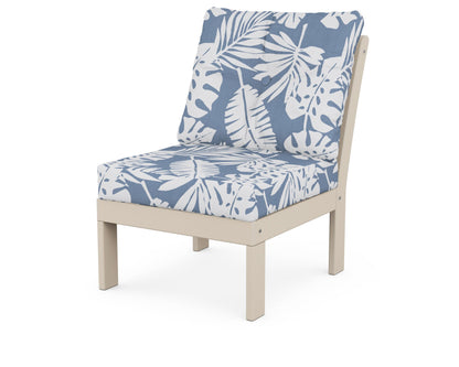 POLYWOOD® Vineyard Modular Armless Chair in Sand / Leaf Sky Blue